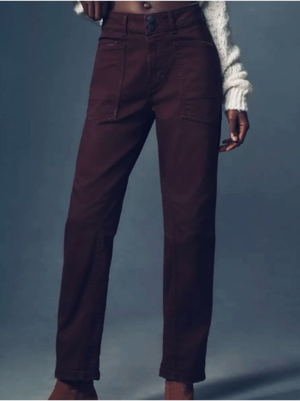 NWT Anthropologie The Wanderer Mid-Rise Relaxed-Leg Pants by Pilcro  27 Brown